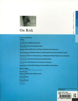 Back cover of Performance Research: Volume 1 Issue 2 - On Risk