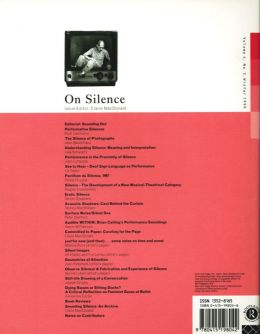 Back cover of Performance Research: Volume 4 Issue 3 - On Silence