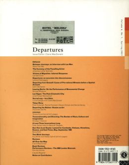 Back cover of Performance Research: Volume 6 Issue 1 - Departures