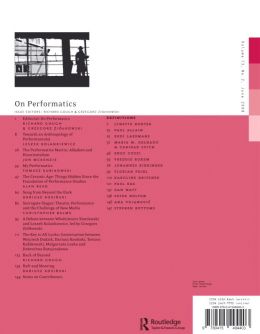 Back cover of Performance Research: Volume 13 Issue 2 - On Performatics