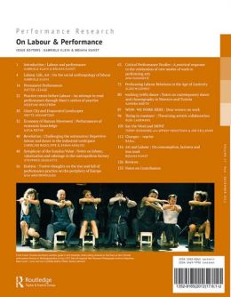 Back cover of Performance Research: Volume 17 Issue 6 - On Labour & Performance