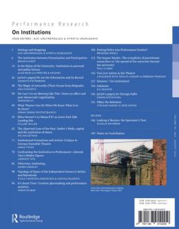 Back cover of Performance Research: Volume 20 Issue 4 - On Institutions 