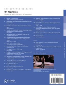 Back cover of Performance Research: Volume 20 Issue 5 - On Repetition 
