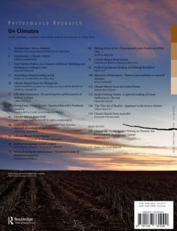 Back cover of Performance Research: Volume 23 Issue 3 - On Climates