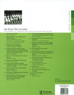 Back cover of Performance Research: Volume 10 Issue 2 - On Form/Yet to Come