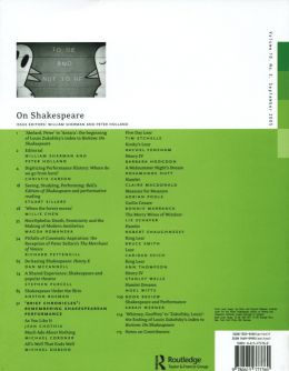 Back cover of Performance Research: Volume 10 Issue 3 - On Shakespeare