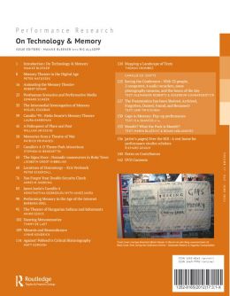 Back cover of Performance Research: Volume 17 Issue 3 - On Technology & Memory