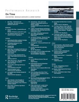 Back cover of Performance Research: Volume 19 Issue 3 - On Time