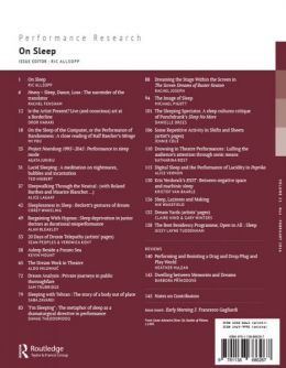 Back cover of Performance Research: Volume 21 Issue 1 - On Sleep 
