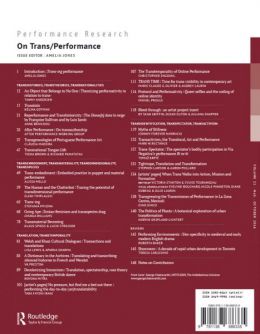 Back cover of Performance Research: Volume 21 Issue 5 - On Trans/Performance