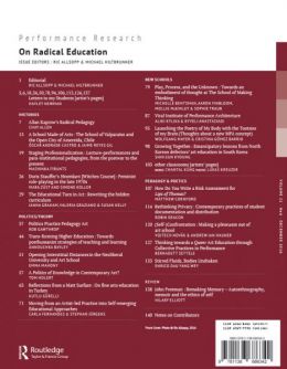 Back cover of Performance Research: Volume 21 Issue 6 - On Radical Education