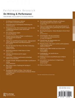 Back cover of Performance Research: Volume 23 Issue 2 - On Writing & Performance