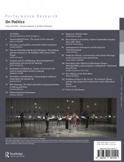 Back cover of Performance Research: Volume 24 Issue 8 - On Politics